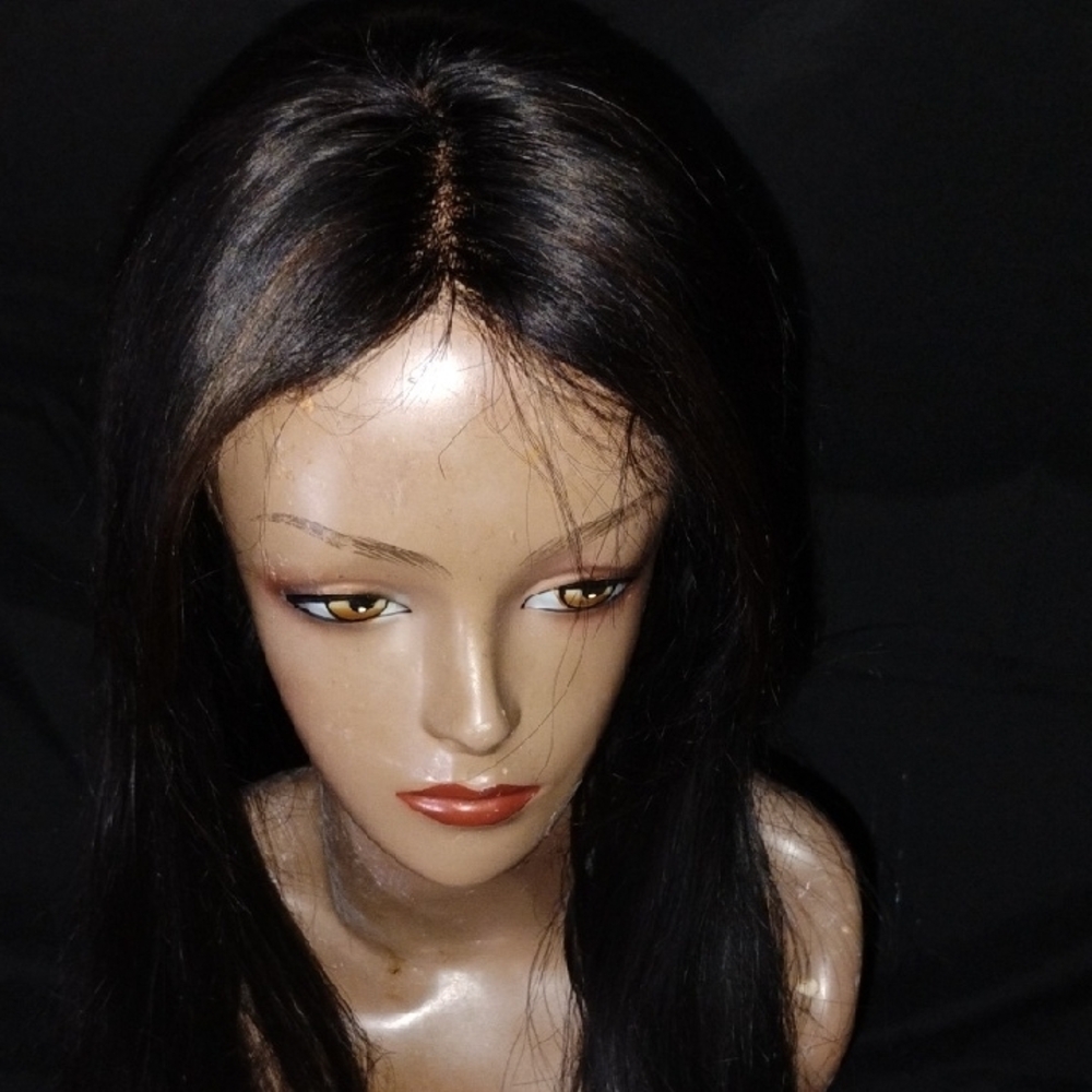 Black Human Hair Blend Wig (22") (Pls Read) - Picture 3 of 8